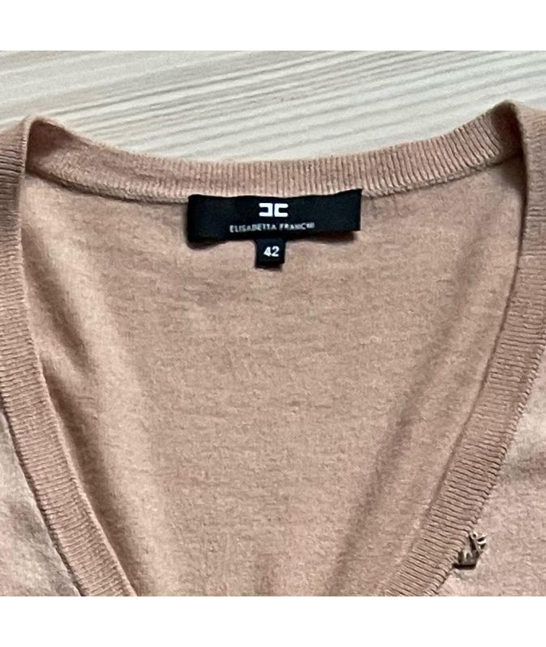 ELISABETTA FRANCHI Бежевое вискозное повседневное платье, фото 5