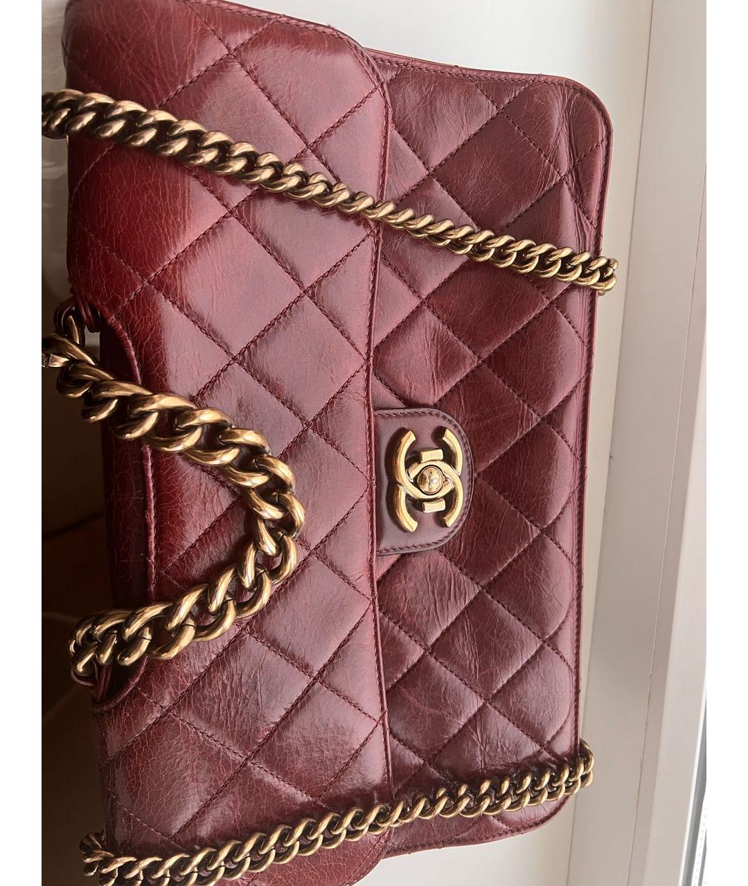 CHANEL Коричневая кожаная сумка через плечо, фото 7