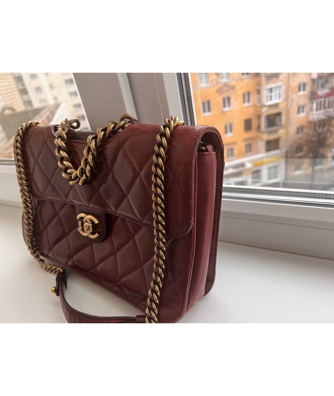 CHANEL Коричневая кожаная сумка через плечо, фото 2