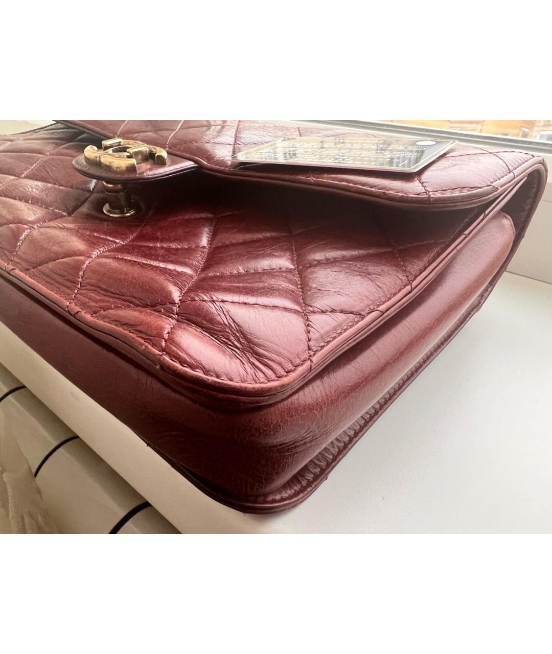CHANEL Коричневая кожаная сумка через плечо, фото 8