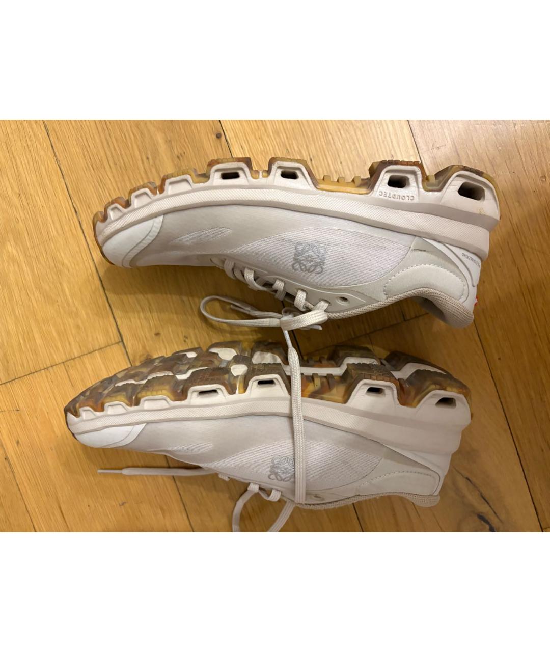 LOEWE Бежевые текстильные кроссовки, фото 3