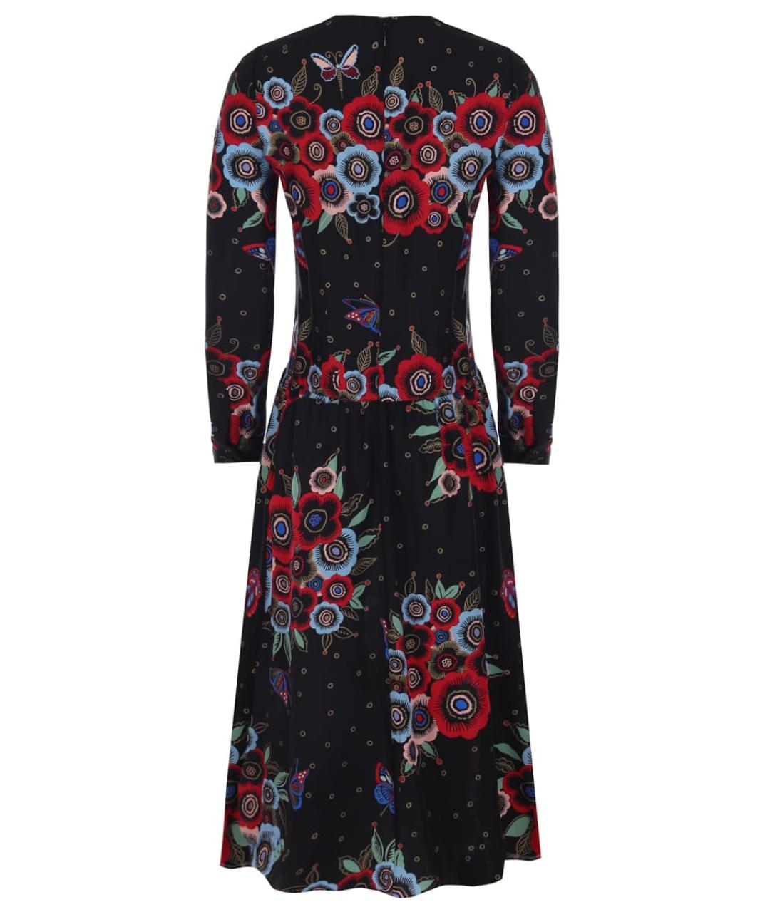 VALENTINO Черное шелковое повседневное платье, фото 2