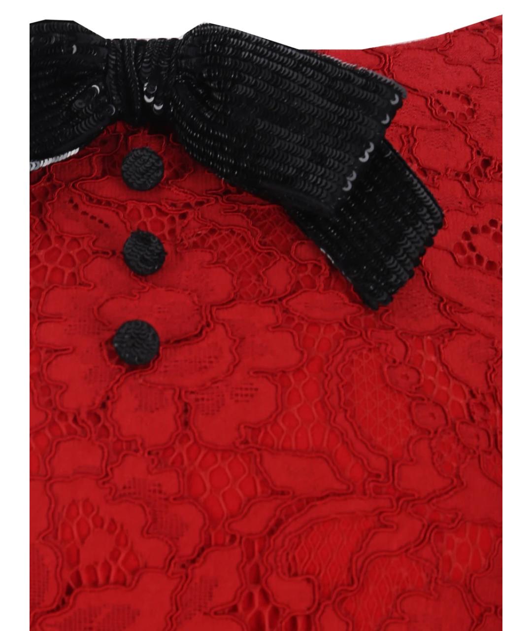 SAINT LAURENT Красное хлопко-эластановое вечернее платье, фото 3