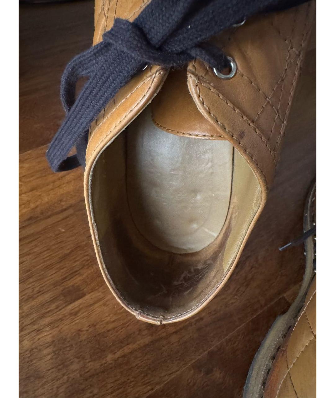 CHANEL Горчичные кожаные ботинки, фото 6