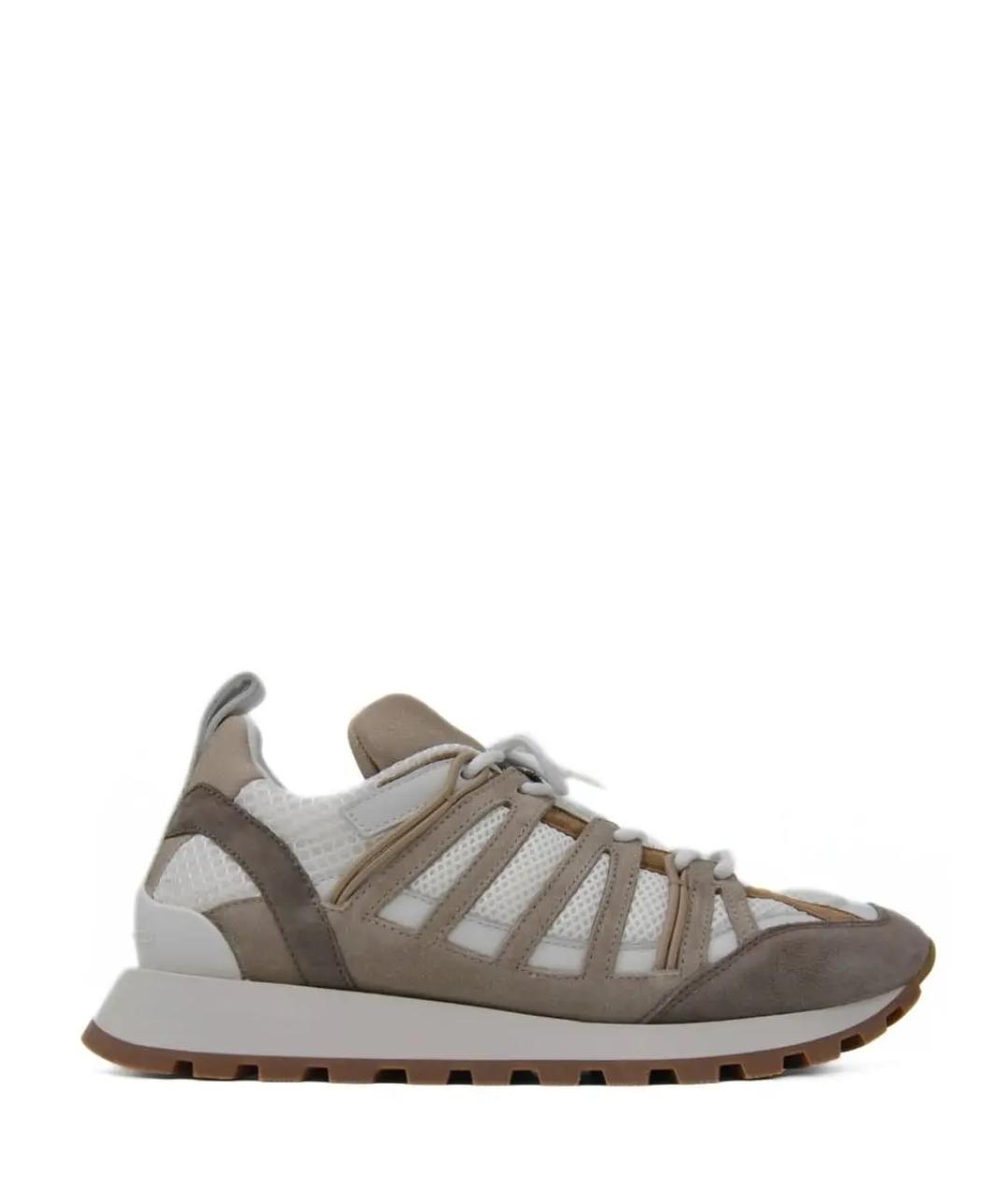 BRUNELLO CUCINELLI Бежевые текстильные кроссовки, фото 1