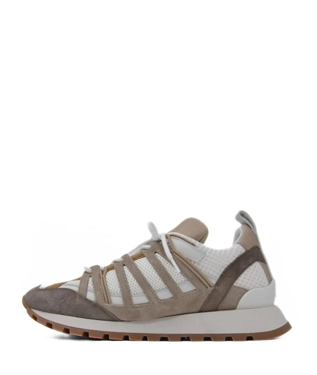 BRUNELLO CUCINELLI Бежевые текстильные кроссовки, фото 3