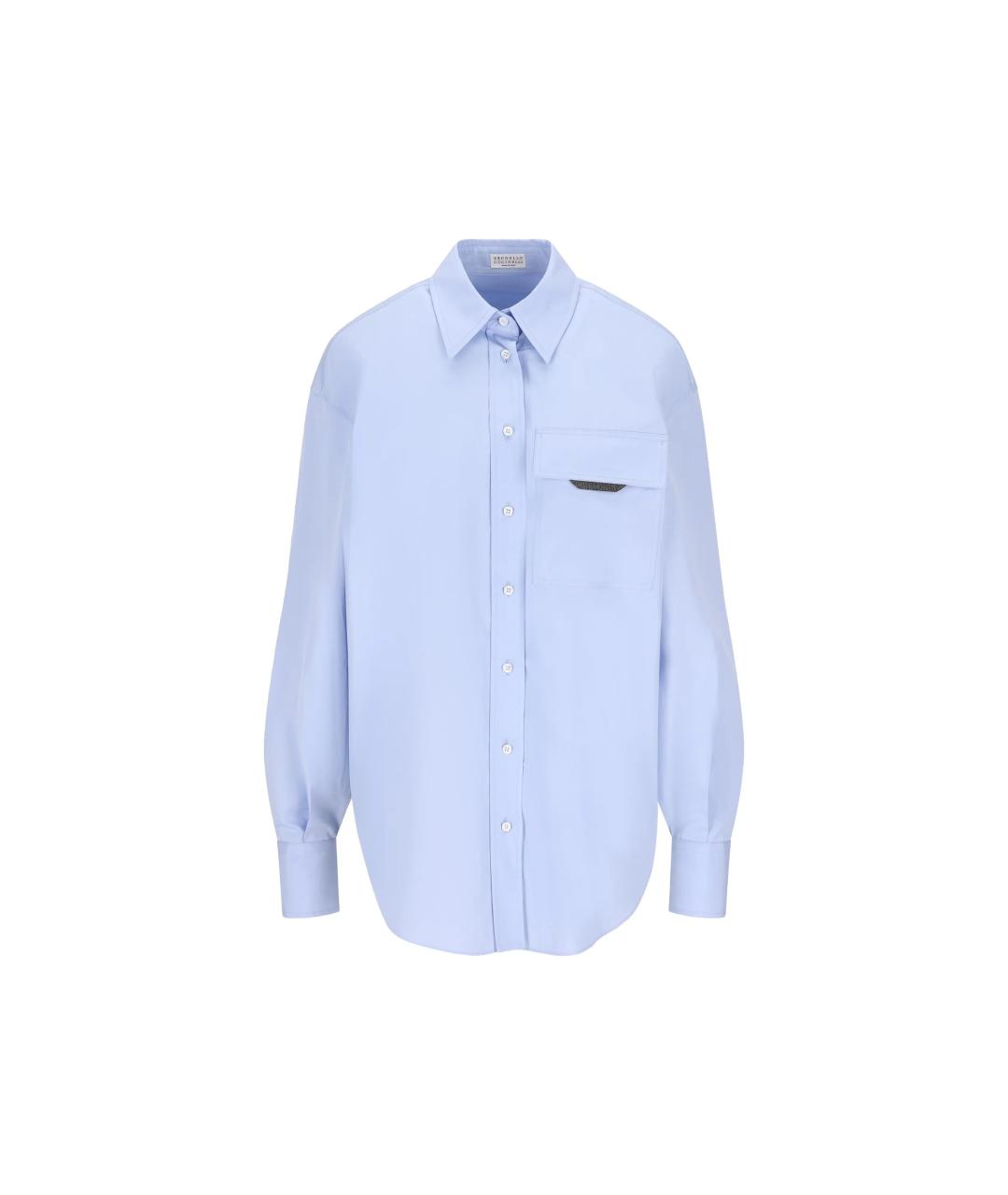 BRUNELLO CUCINELLI Голубая хлопковая рубашка, фото 1