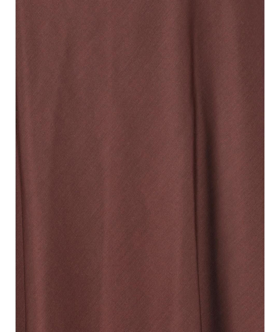 BRUNELLO CUCINELLI Бордовая шерстяная юбка миди, фото 3