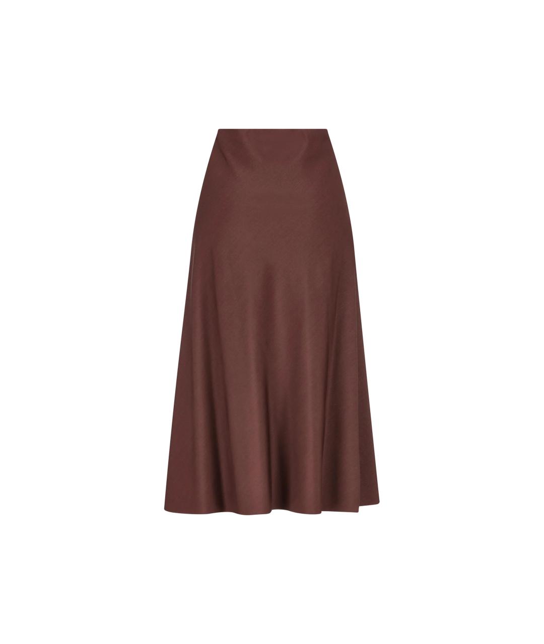 BRUNELLO CUCINELLI Бордовая шерстяная юбка миди, фото 2
