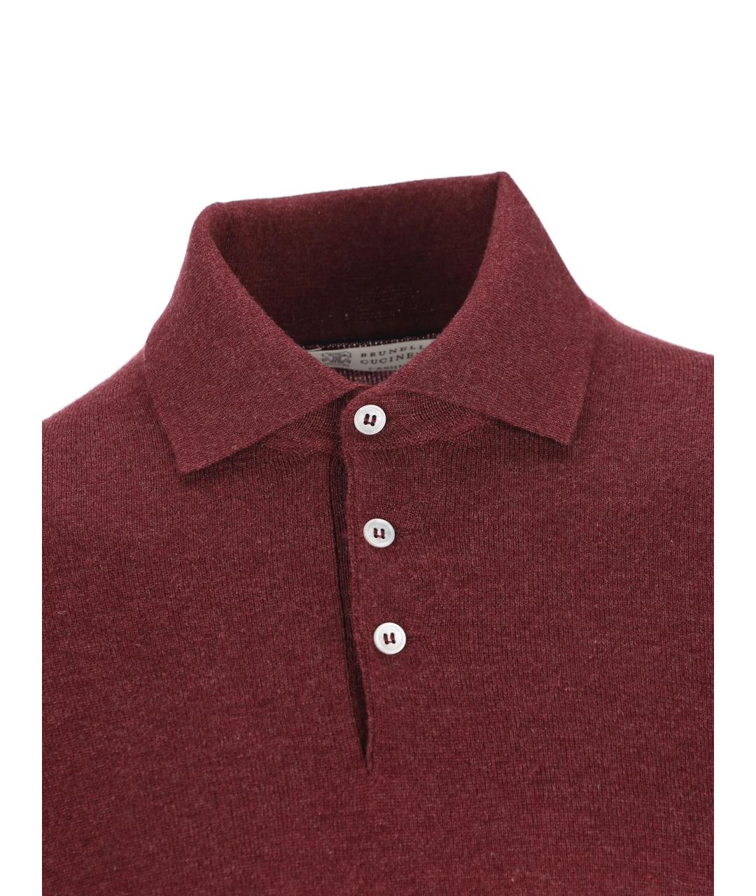 BRUNELLO CUCINELLI Бордовый кашемировый джемпер / свитер, фото 2
