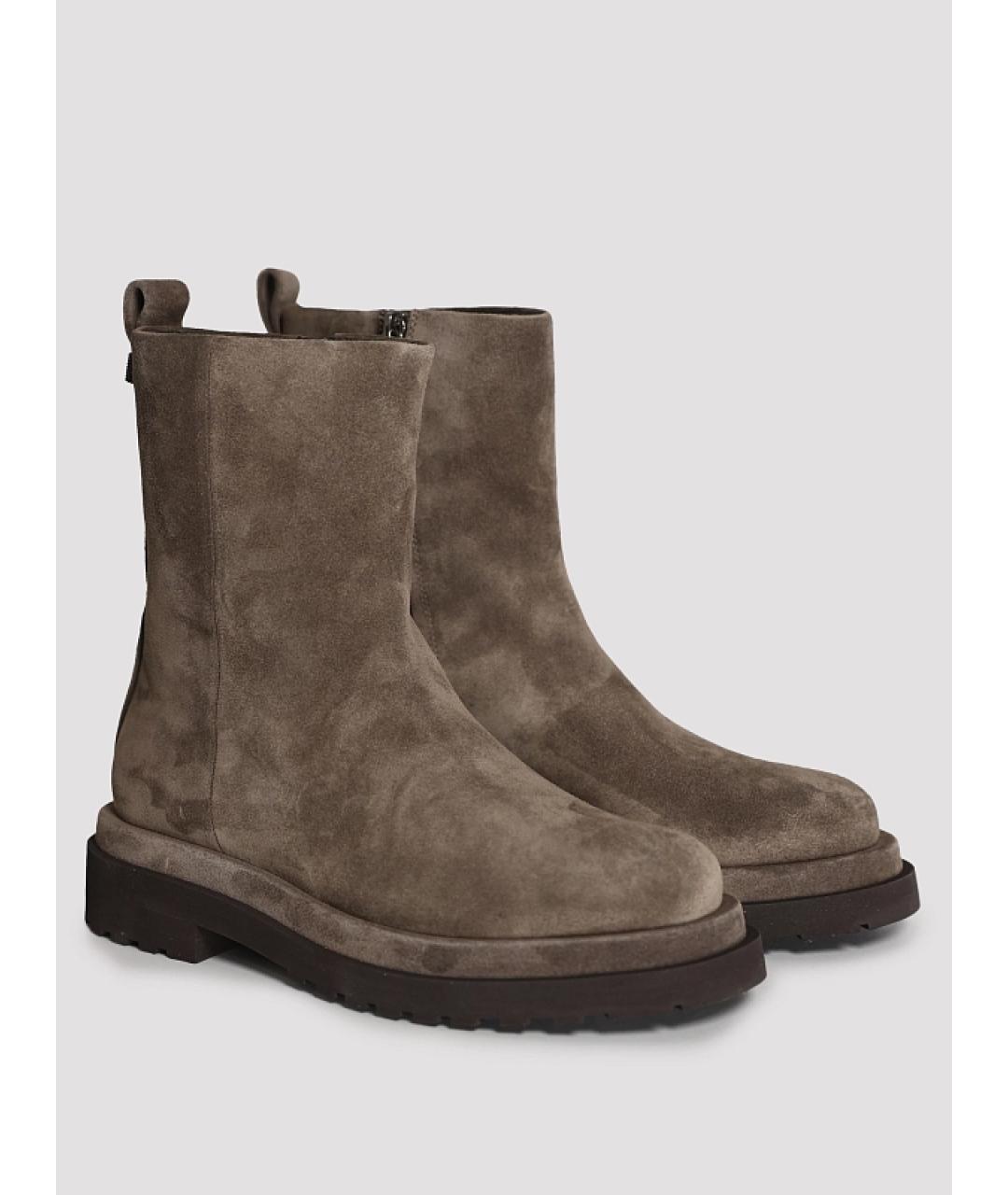 BRUNELLO CUCINELLI Бежевые замшевые ботинки, фото 2