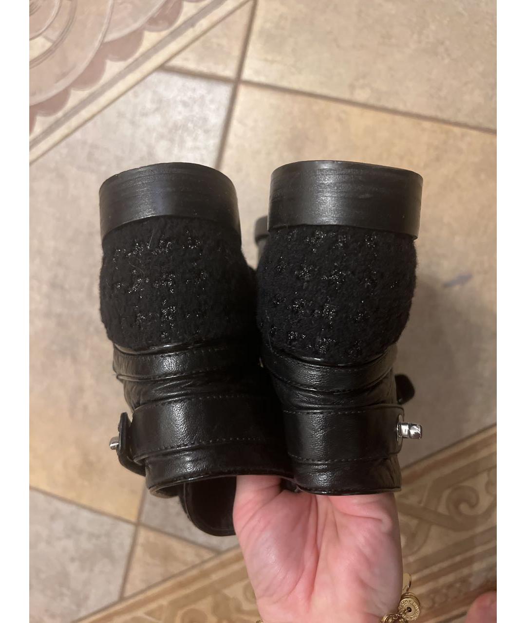 CHANEL Черные кожаные полусапоги, фото 3