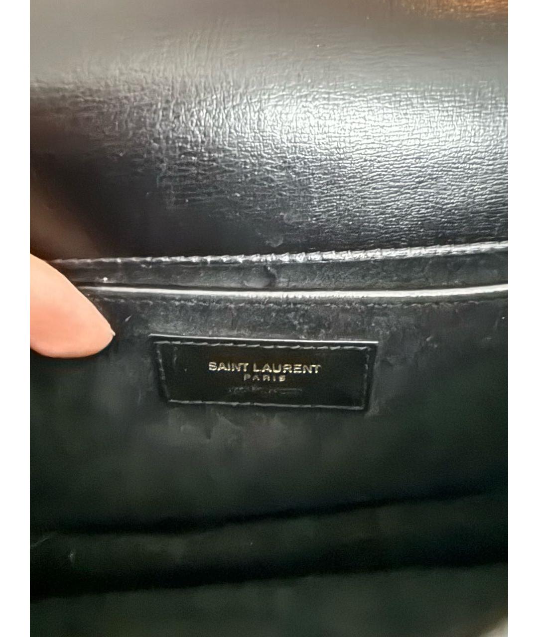 SAINT LAURENT Черная кожаная сумка через плечо, фото 6