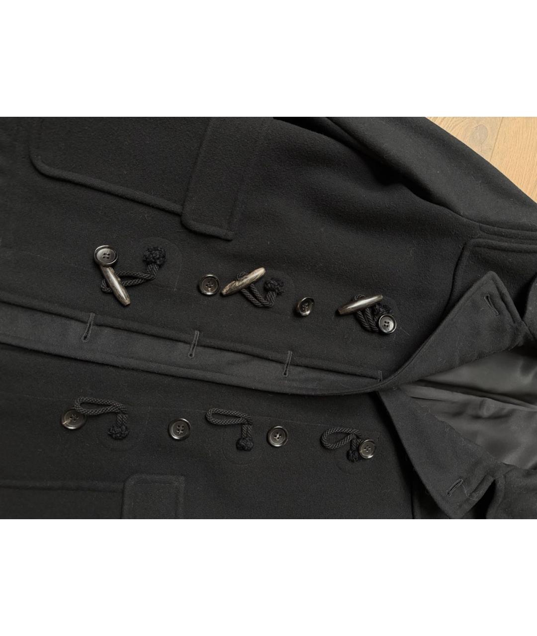 COMME DES GARÇONS Черное шерстяное пальто, фото 4