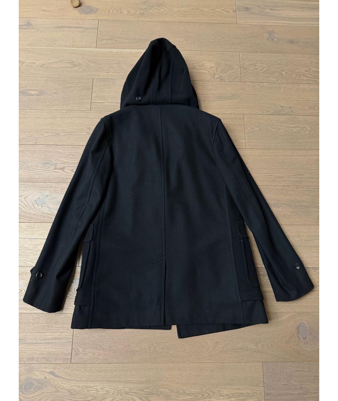 COMME DES GARÇONS Черное шерстяное пальто, фото 2