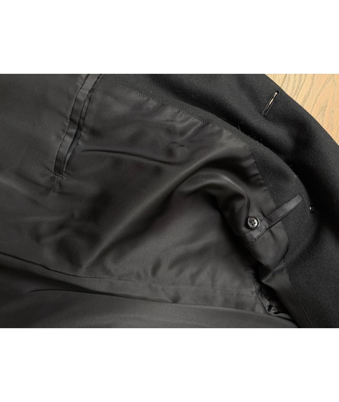 COMME DES GARÇONS Черное шерстяное пальто, фото 6