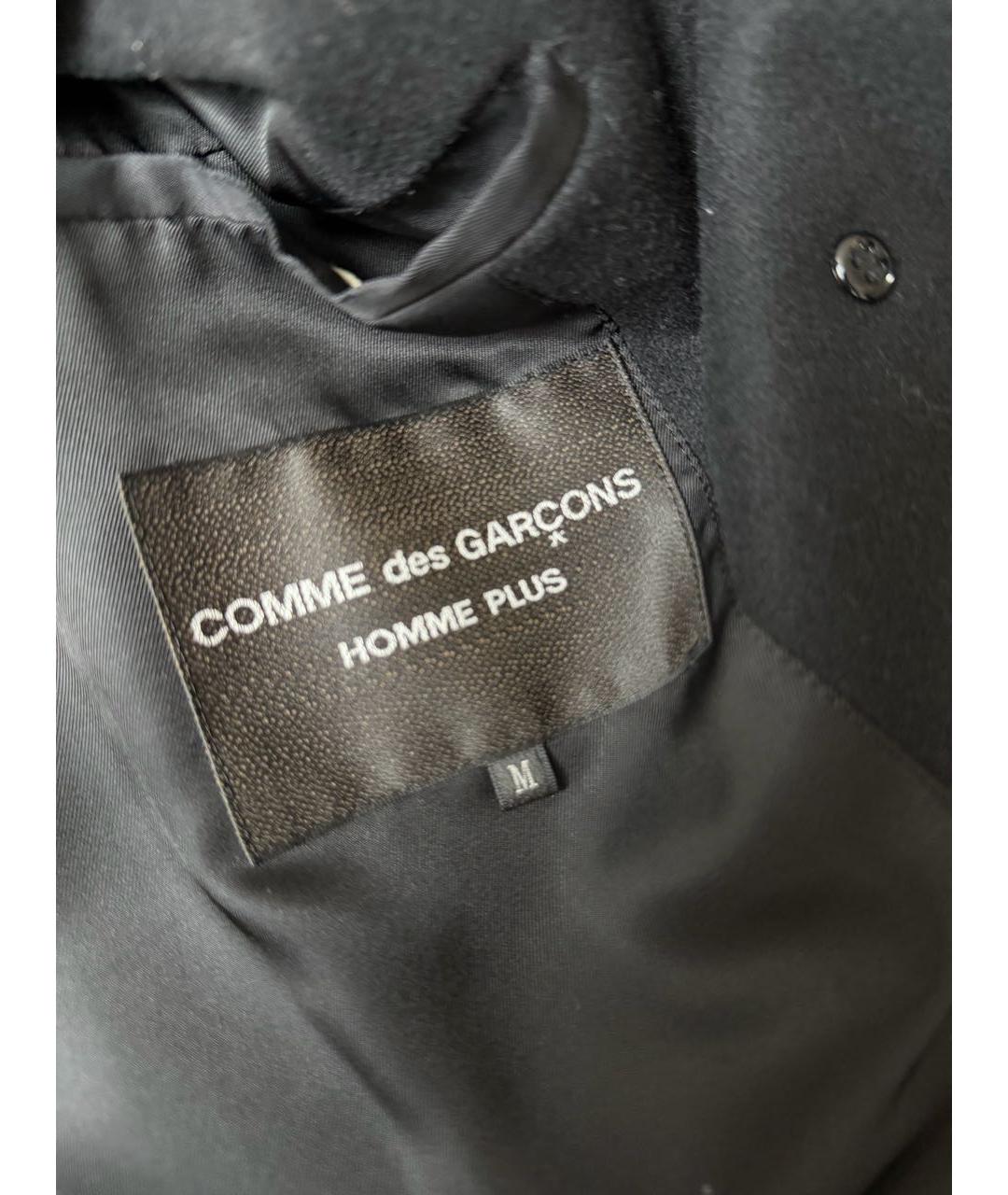 COMME DES GARÇONS Черное шерстяное пальто, фото 3