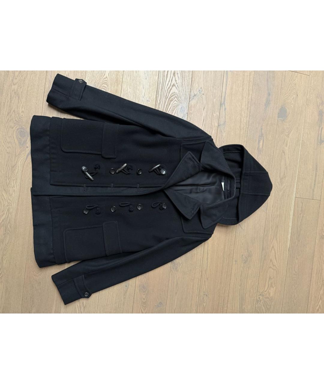 COMME DES GARÇONS Черное шерстяное пальто, фото 7