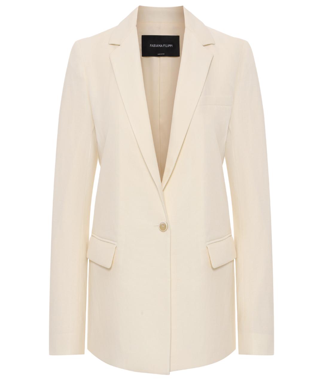 FABIANA FILIPPI Бежевый шерстяной жакет/пиджак, фото 1