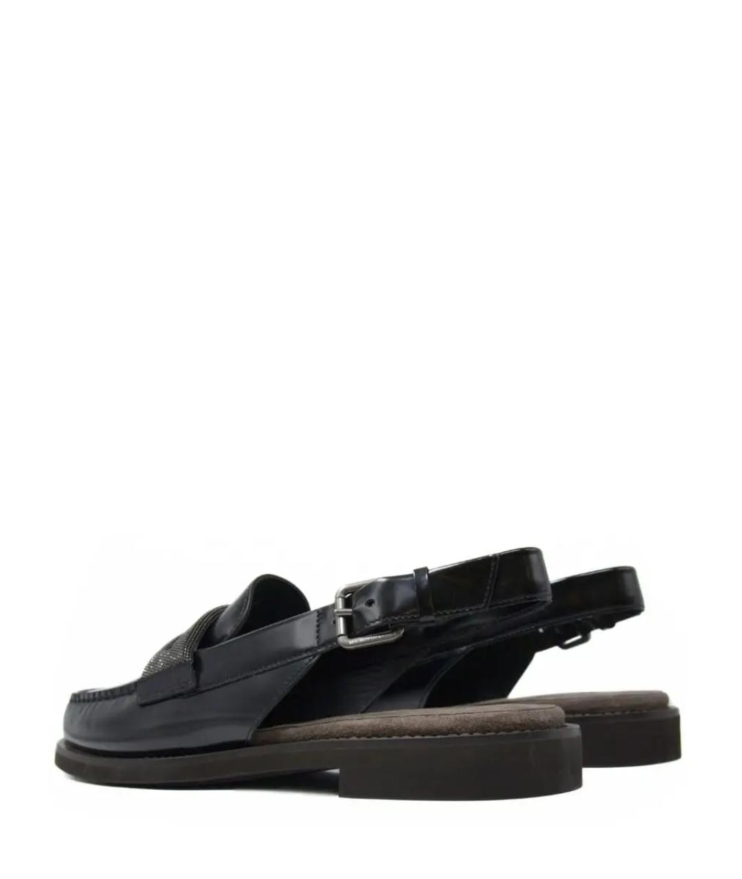 BRUNELLO CUCINELLI Черные кожаные лоферы, фото 3