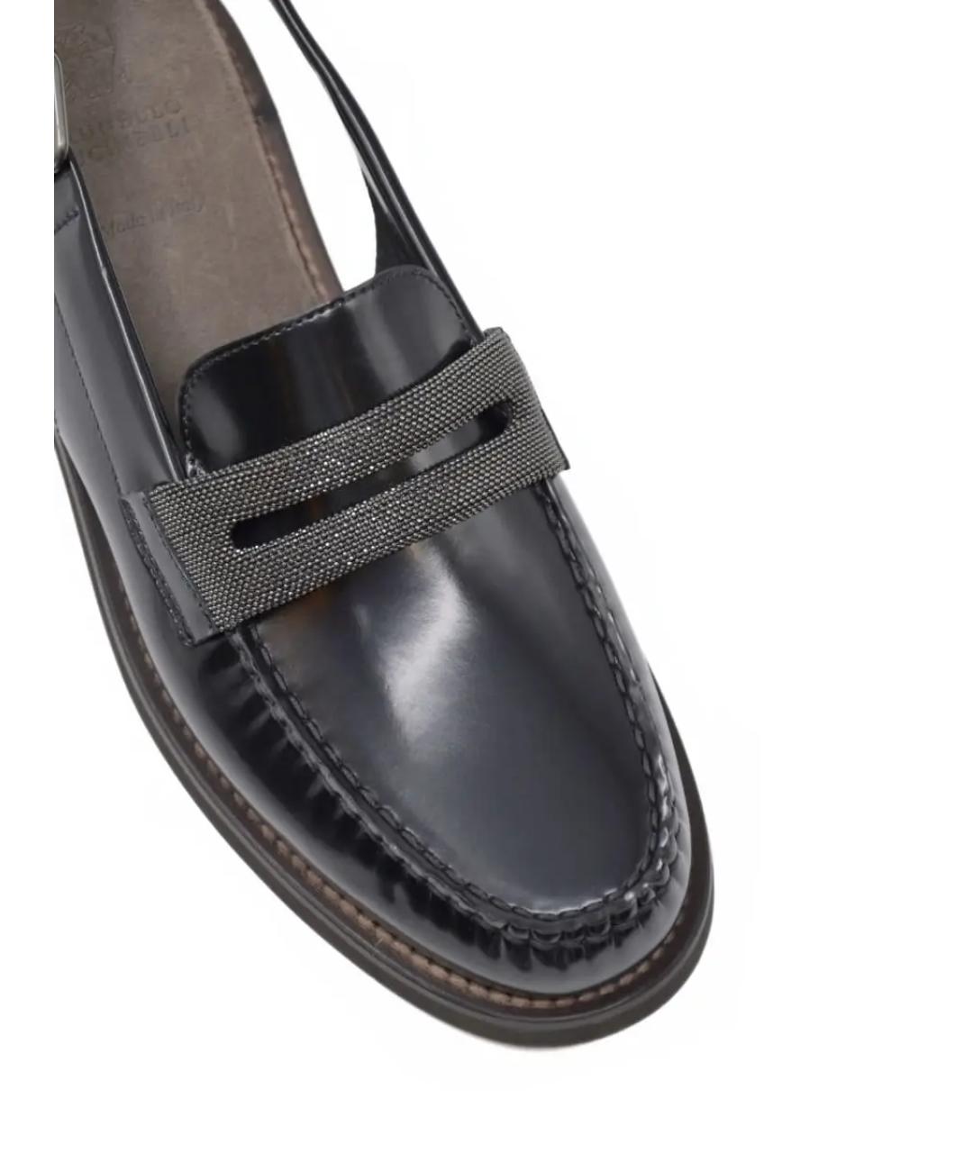 BRUNELLO CUCINELLI Черные кожаные лоферы, фото 4