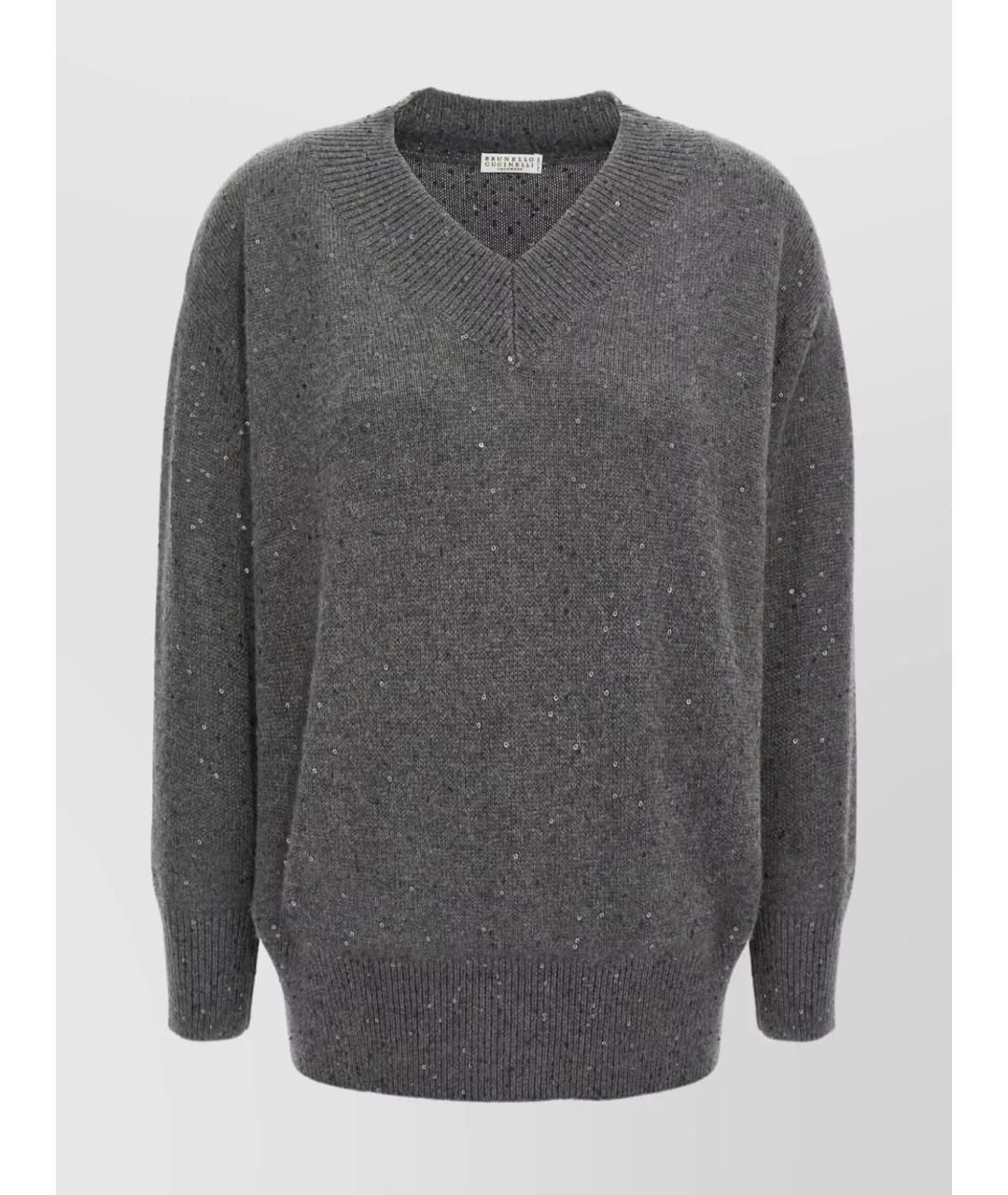 BRUNELLO CUCINELLI Серый кашемировый джемпер / свитер, фото 4