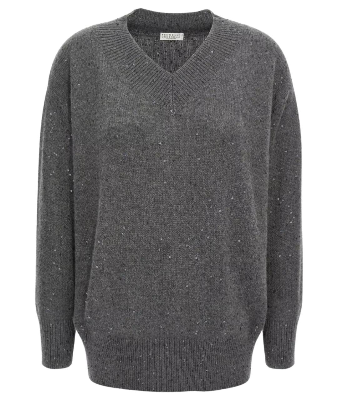 BRUNELLO CUCINELLI Серый кашемировый джемпер / свитер, фото 1