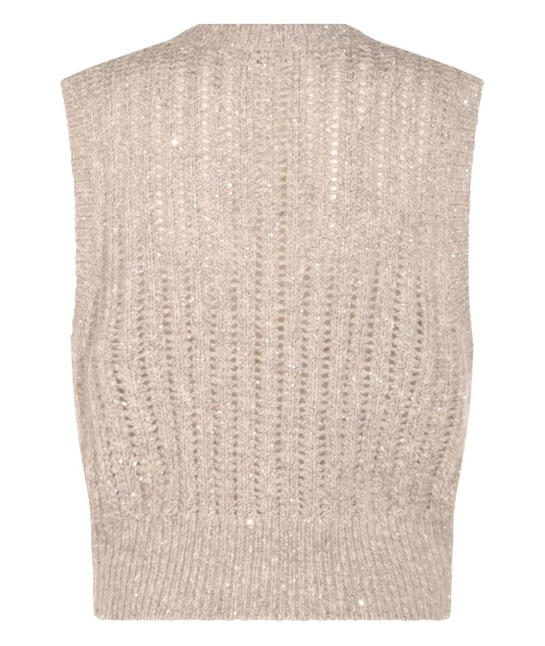 BRUNELLO CUCINELLI Бежевая шерстяная жилетка, фото 2