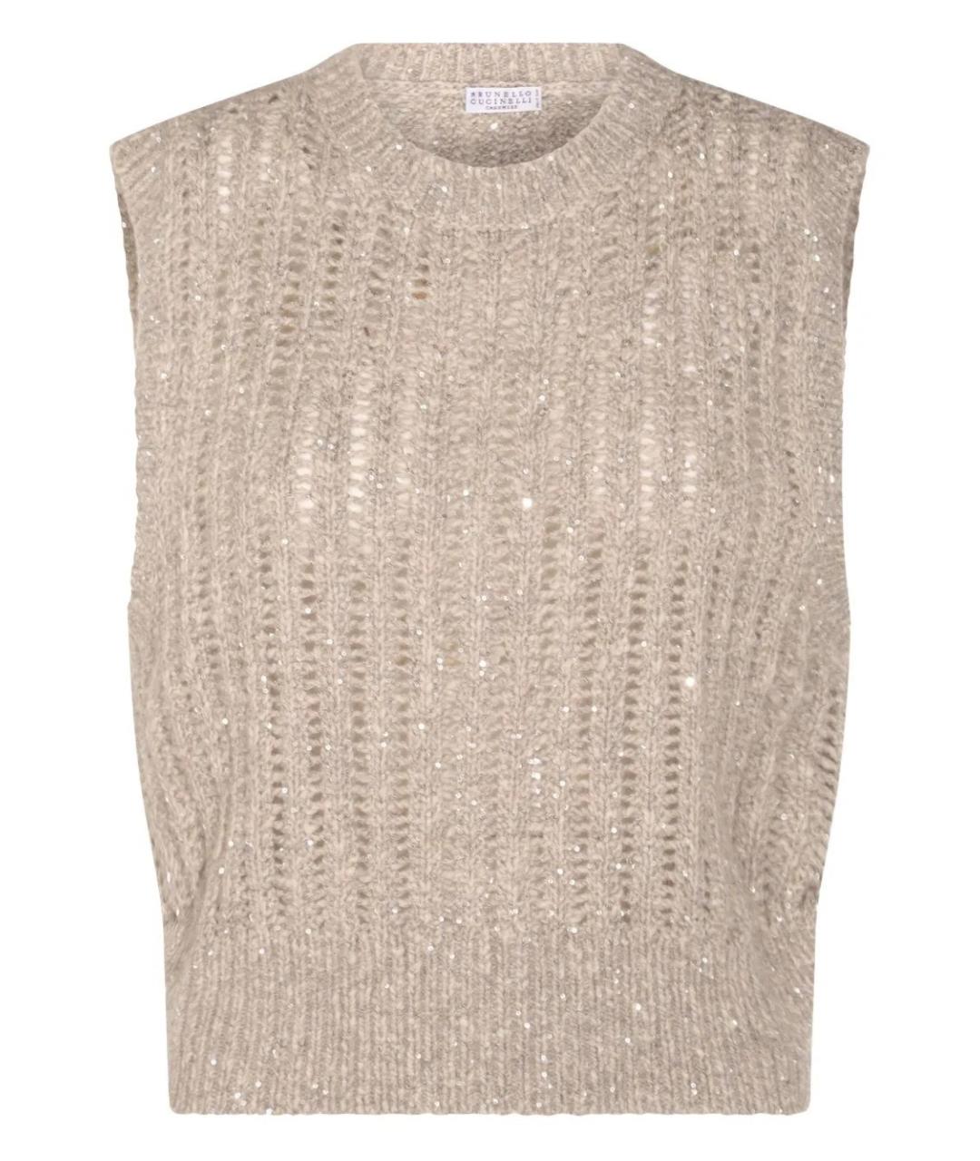 BRUNELLO CUCINELLI Бежевая шерстяная жилетка, фото 1