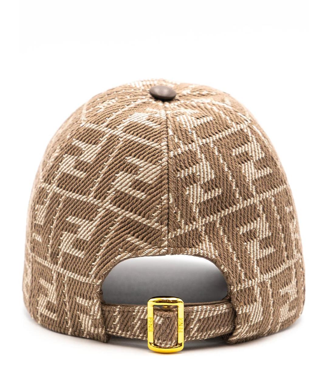 FENDI Коричневая хлопковая кепка, фото 2