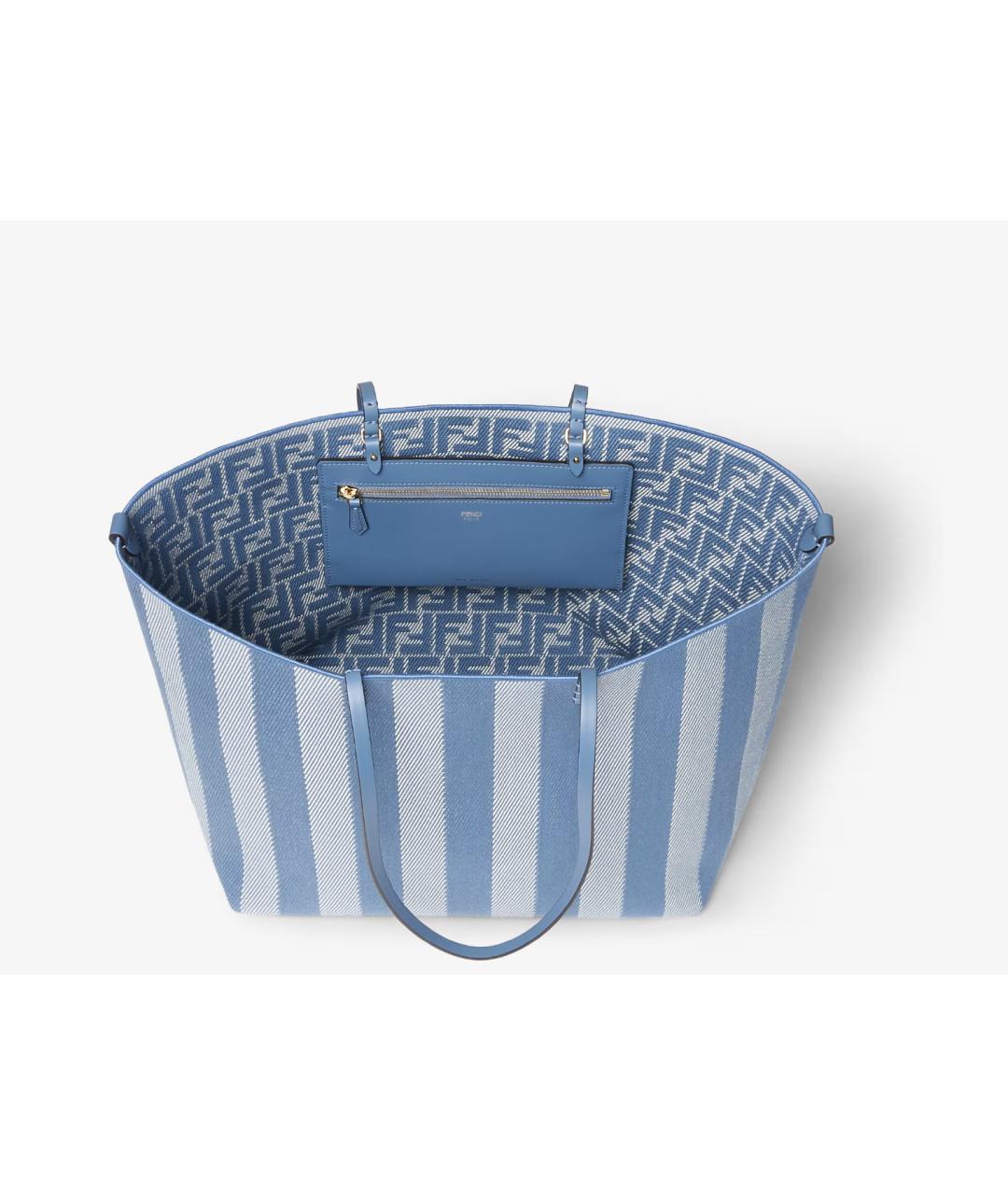 FENDI Голубая деним сумка тоут, фото 3