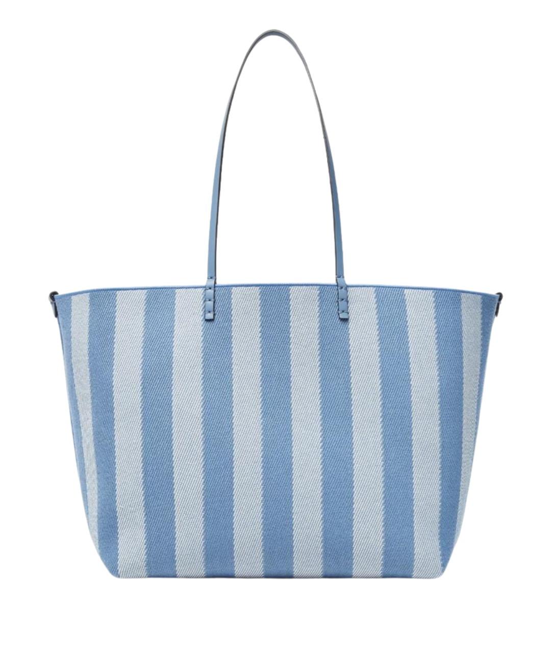 FENDI Голубая деним сумка тоут, фото 1