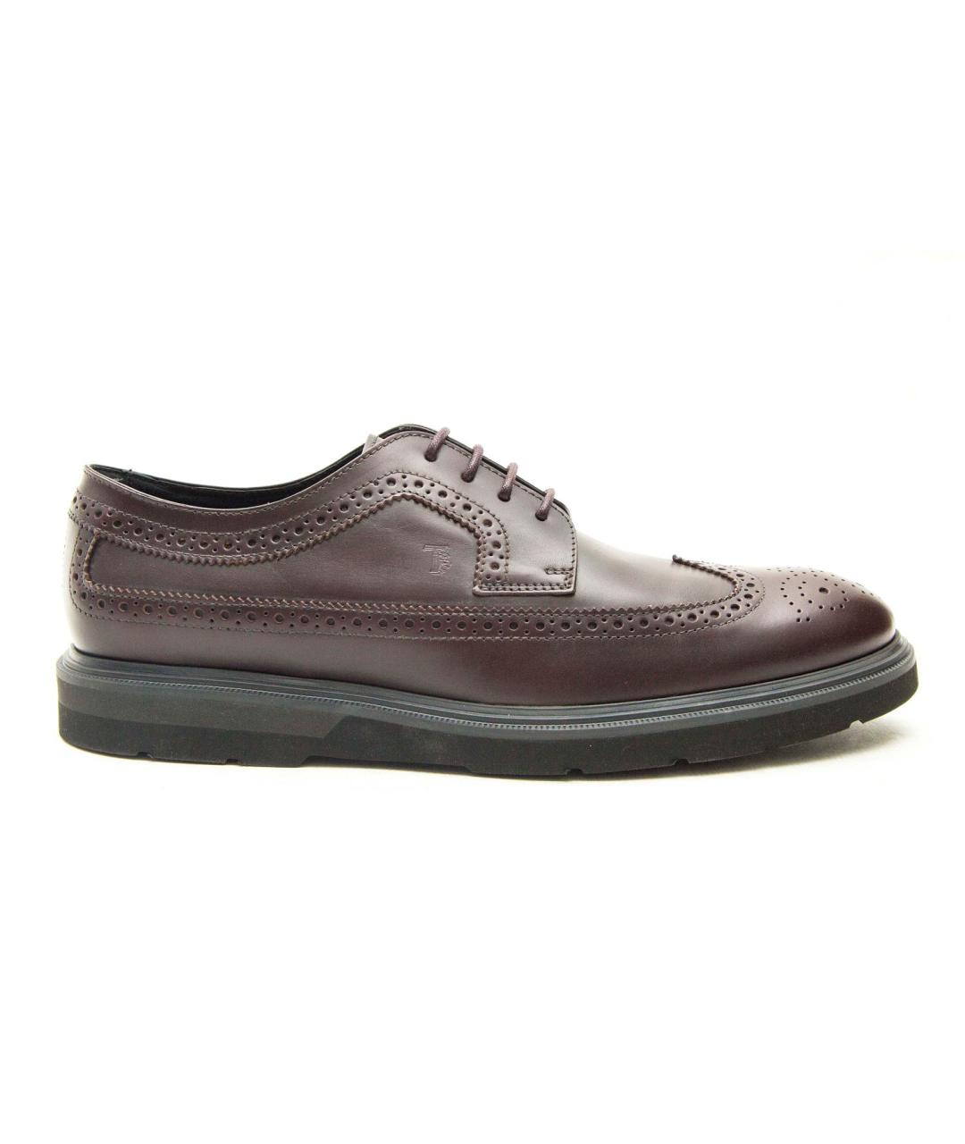 TOD'S Бордовые кожаные туфли, фото 3