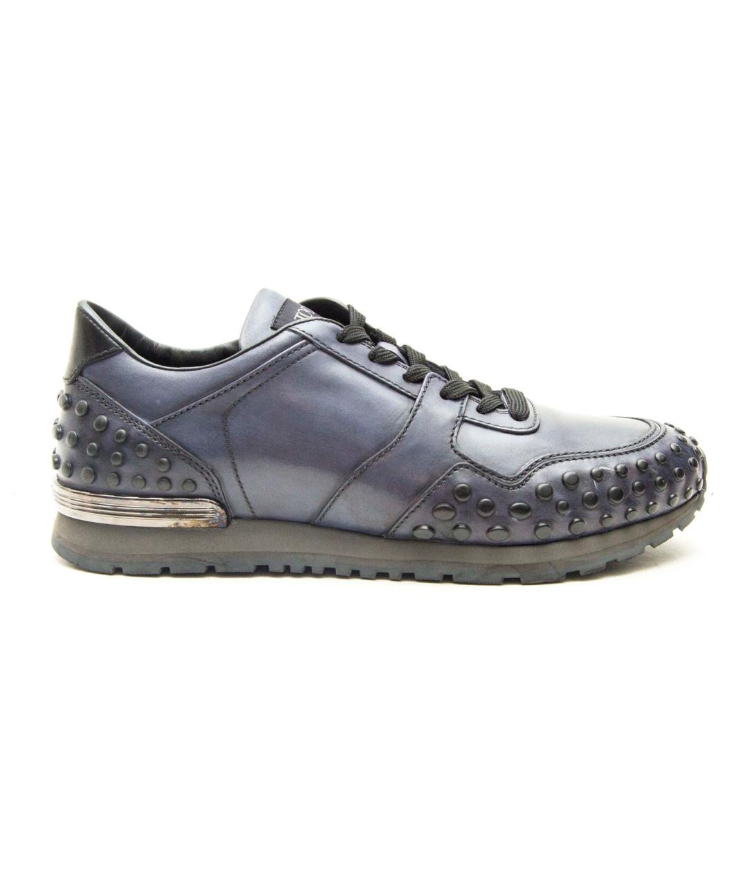 TOD'S Синие кожаные низкие кроссовки / кеды, фото 3