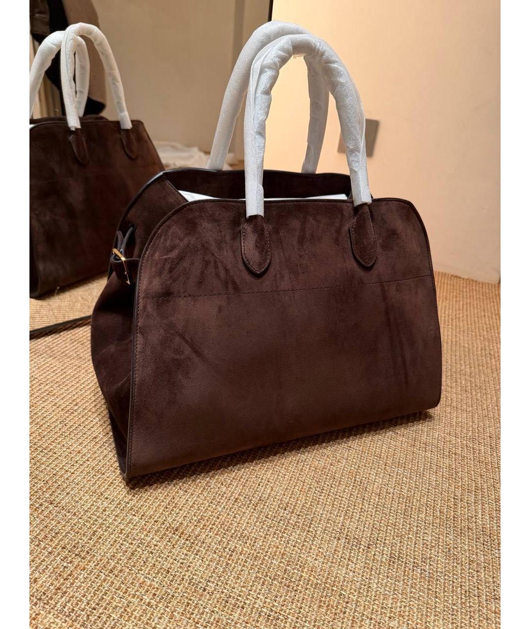 THE ROW Коричневая замшевая сумка тоут, фото 2