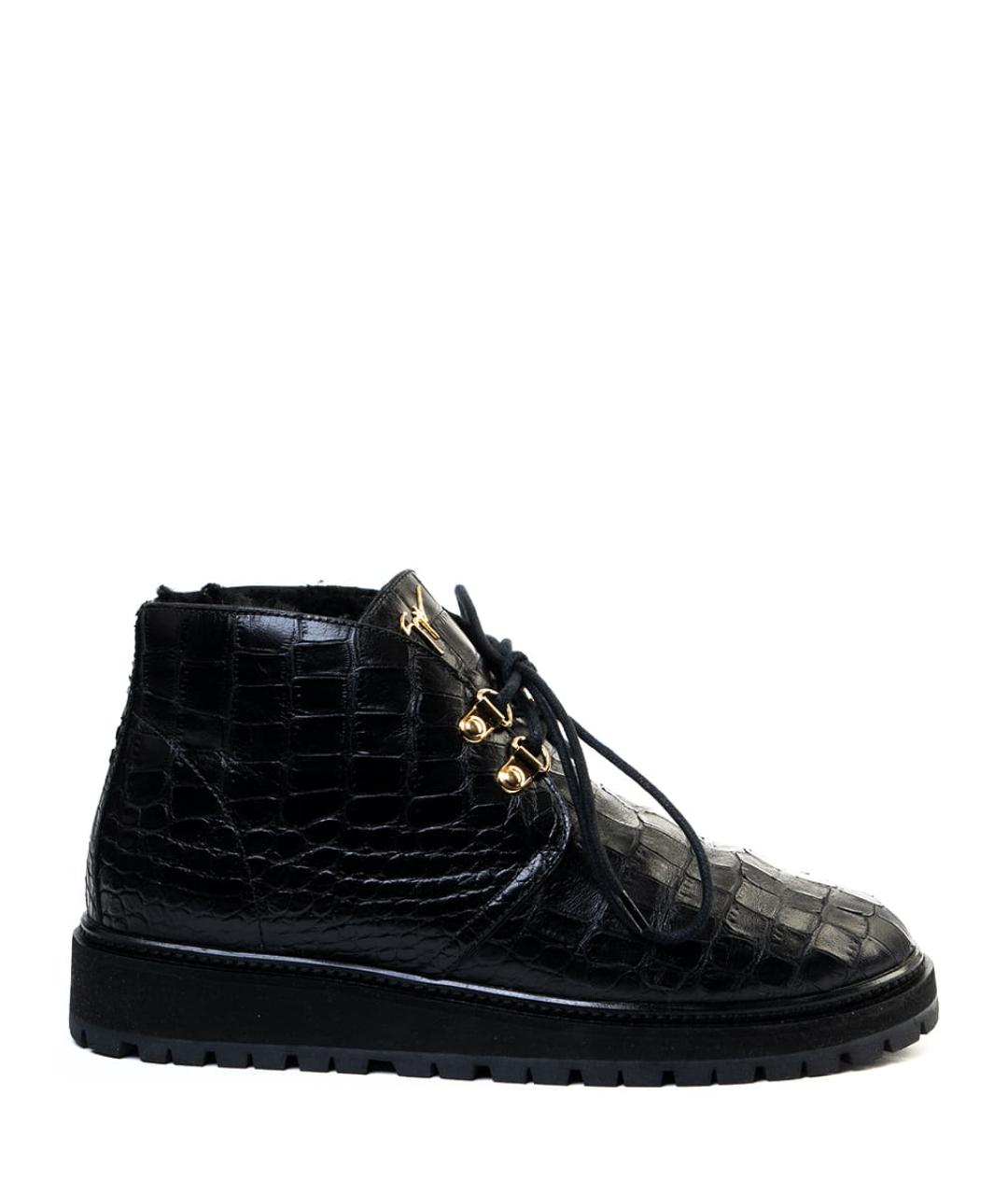 GIUSEPPE ZANOTTI DESIGN Черные кожаные ботинки, фото 1