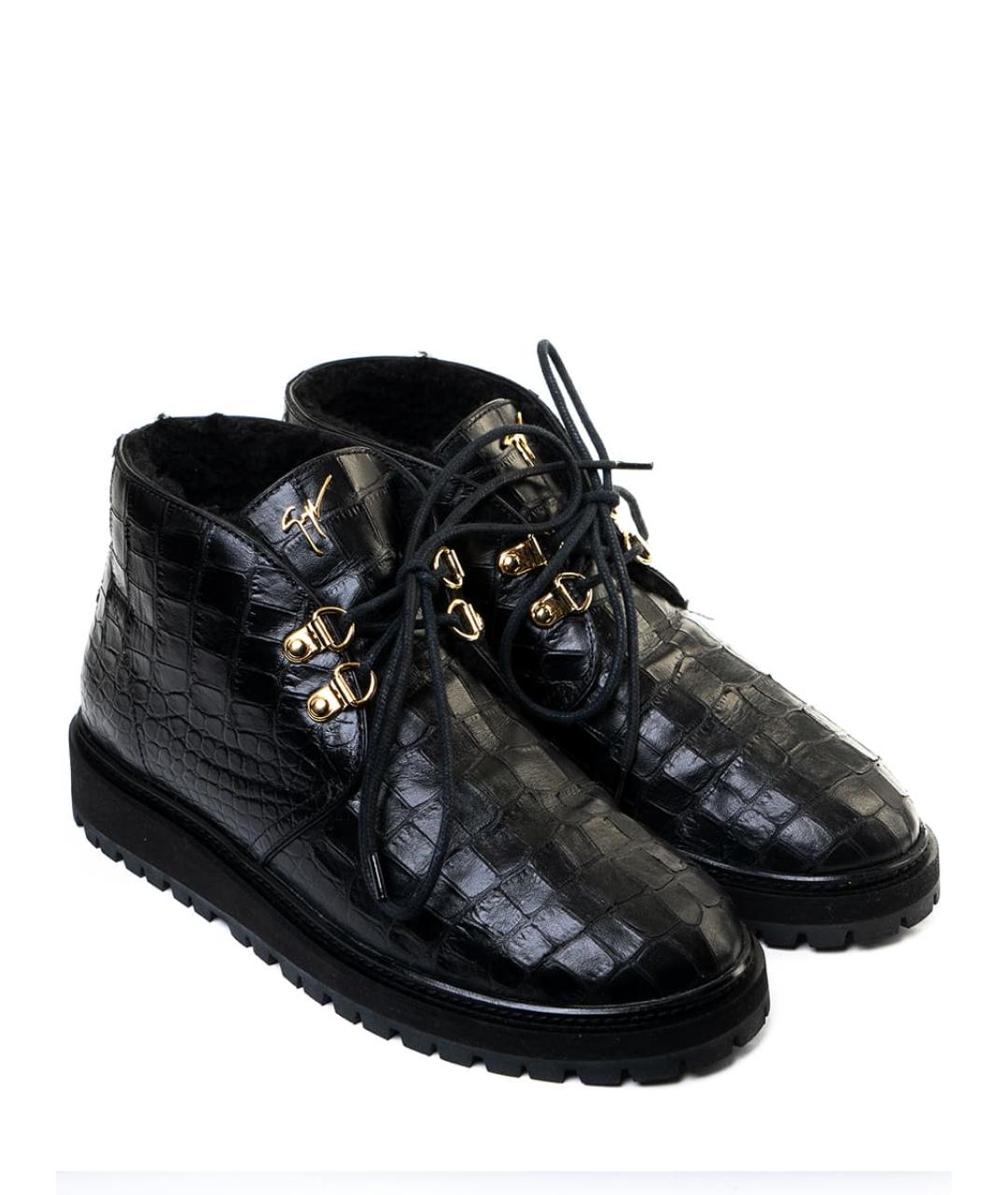 GIUSEPPE ZANOTTI DESIGN Черные кожаные ботинки, фото 2