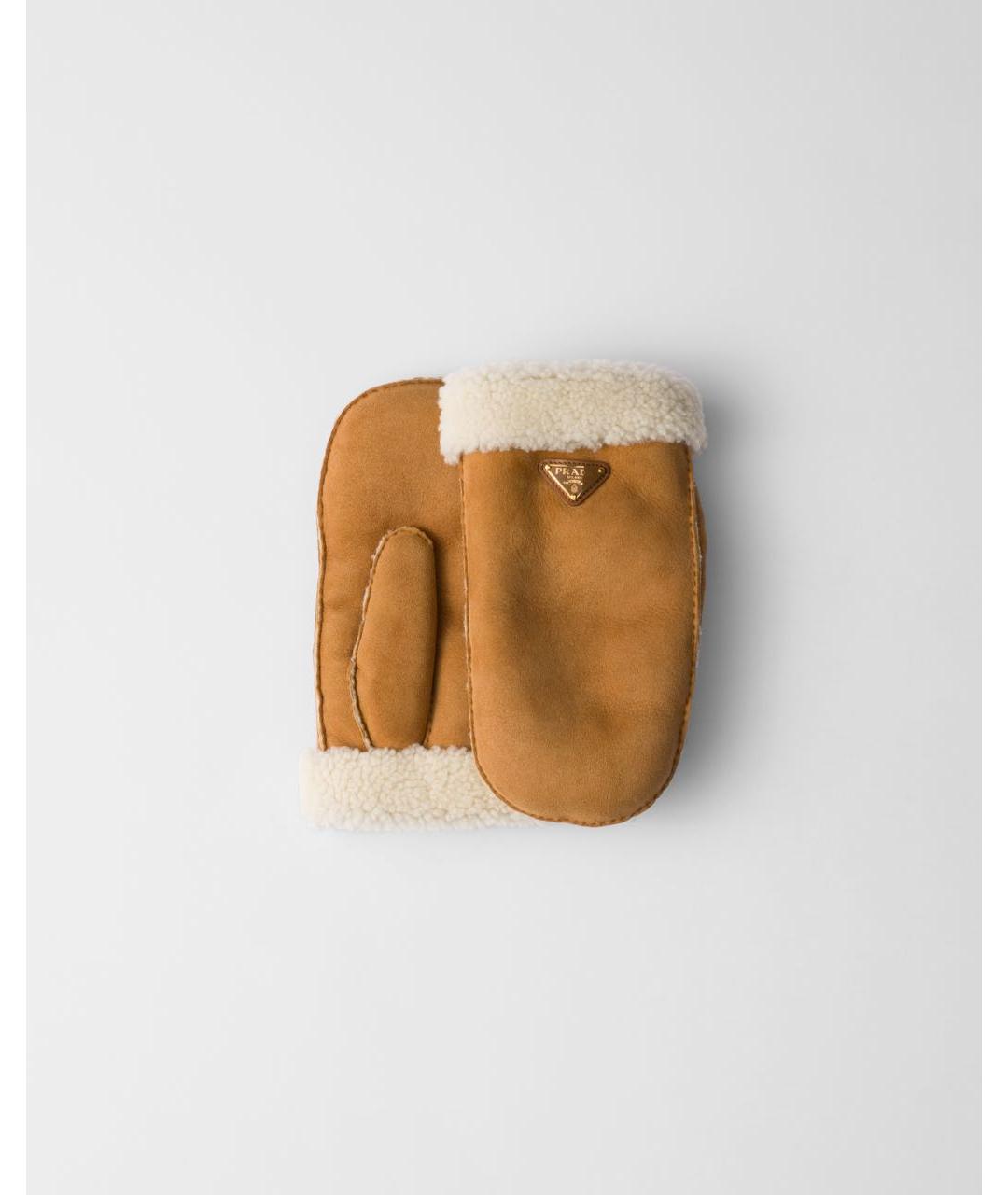 PRADA Горчичные варежки, фото 3