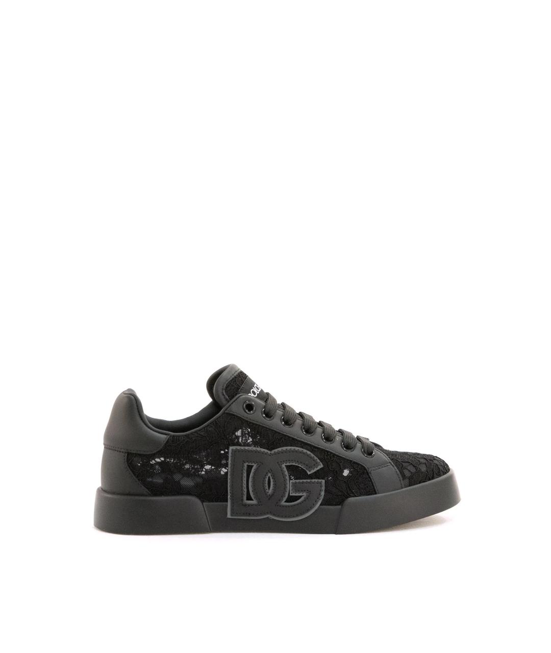 DOLCE&GABBANA Черные синтетические кеды, фото 1