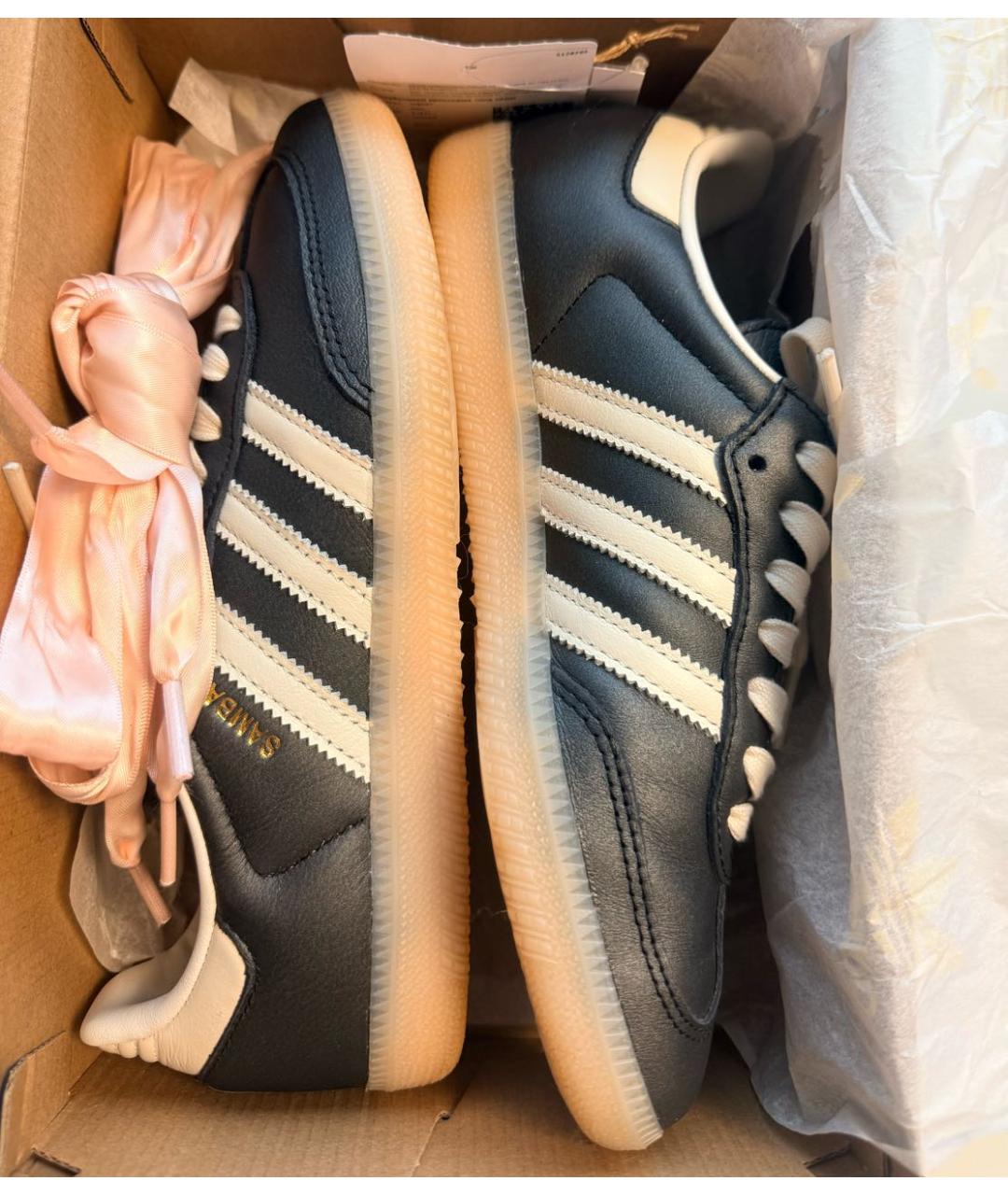 ADIDAS Антрацитовые кожаные кеды, фото 6