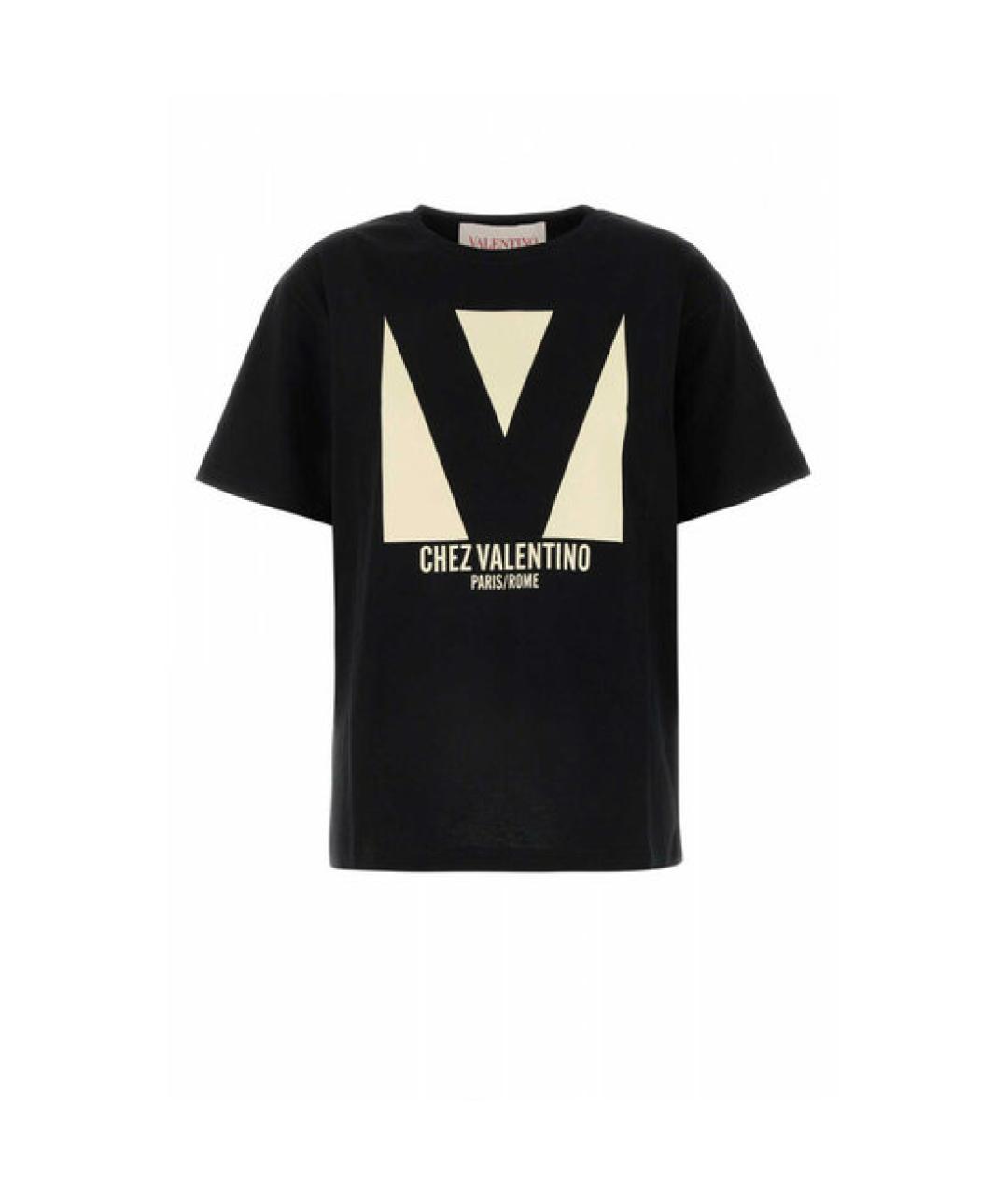 VALENTINO Черная хлопковая футболка, фото 1