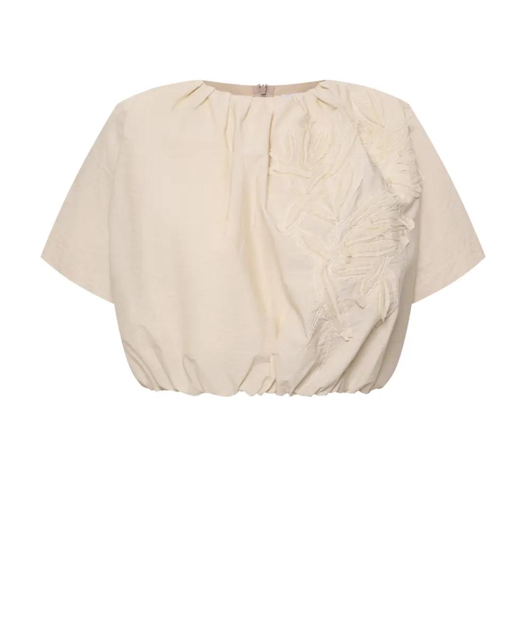 BRUNELLO CUCINELLI Бежевая хлопковая блузы, фото 1