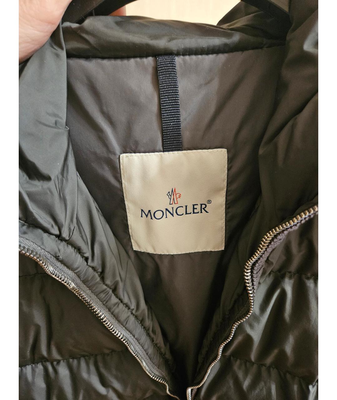 MONCLER Черная полиэстеровая куртка, фото 3