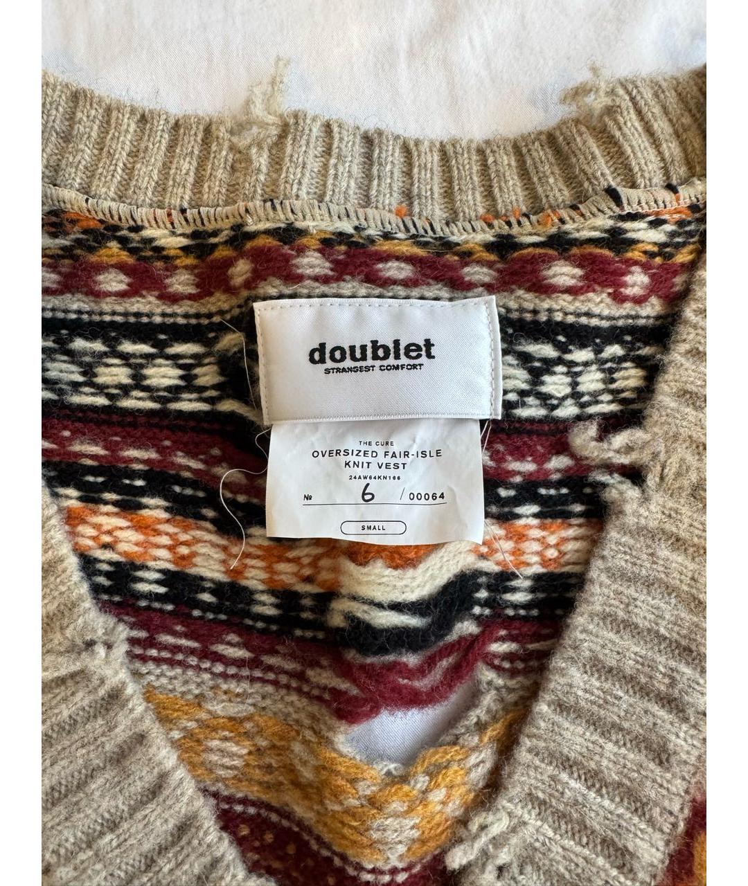 DOUBLET Коричневая шерстяная жилетка, фото 3