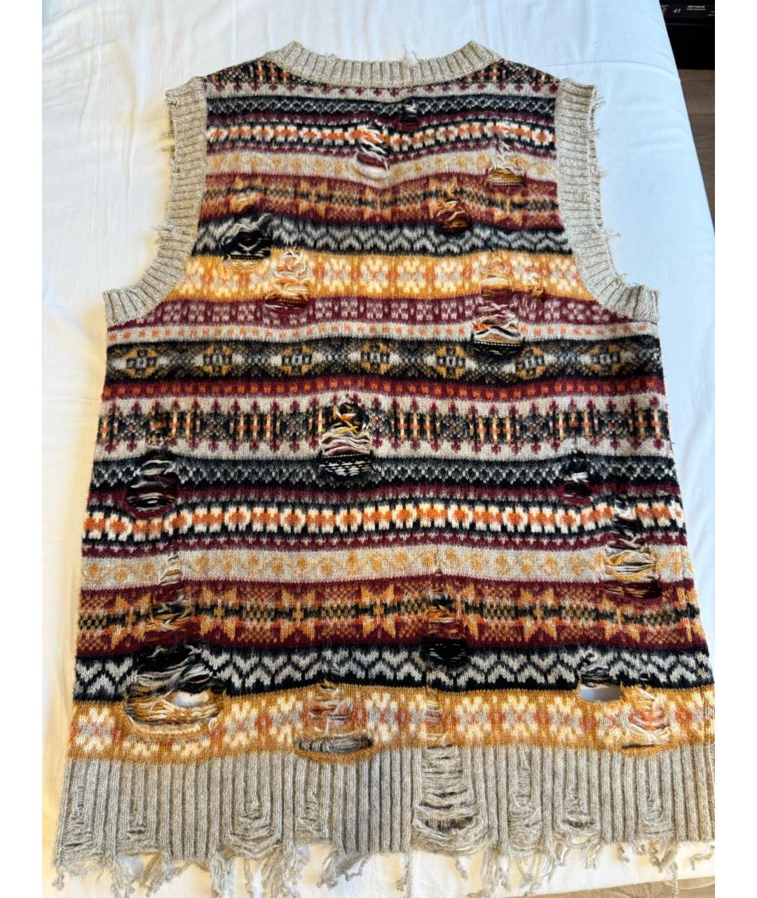 DOUBLET Коричневая шерстяная жилетка, фото 2