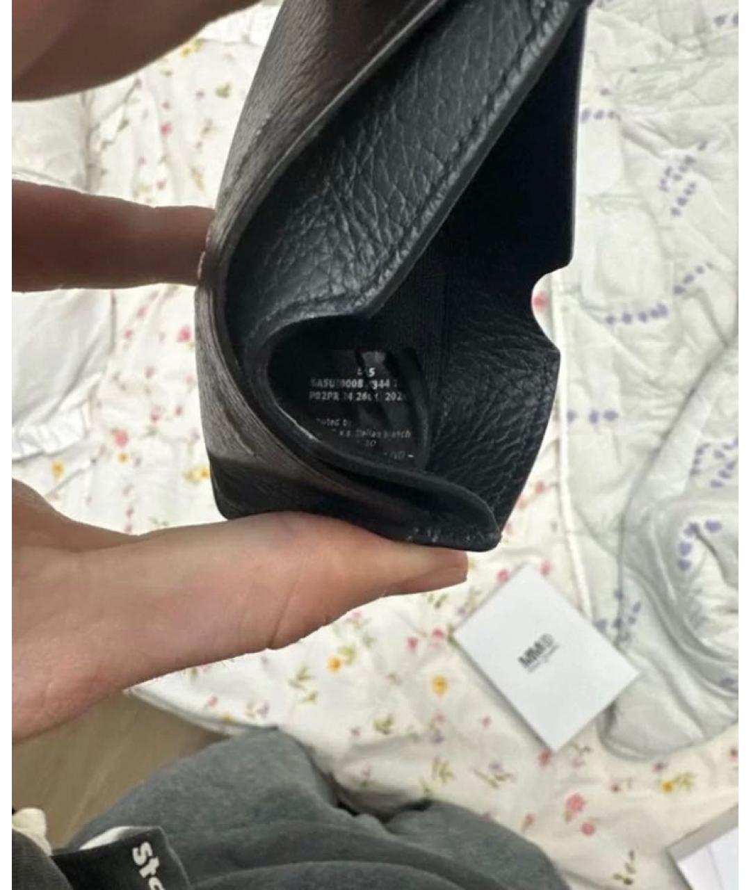 MM6 MAISON MARGIELA Черный кожаный кардхолдер, фото 3