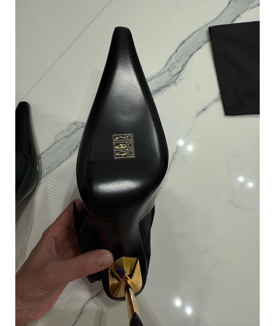 SAINT LAURENT Черные кожаные туфли, фото 5