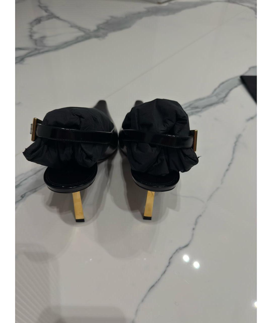 SAINT LAURENT Черные кожаные туфли, фото 4