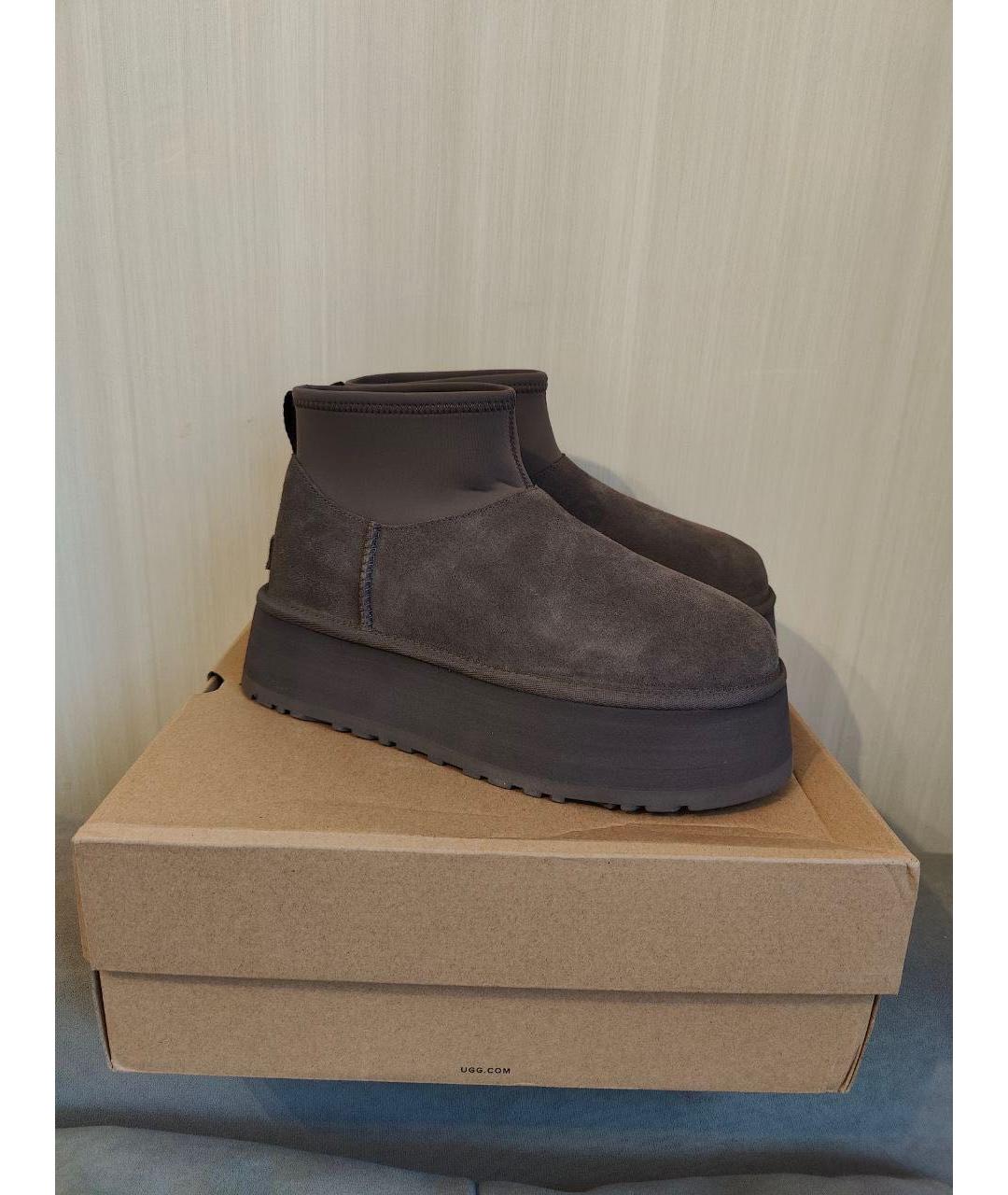 UGG AUSTRALIA Коричневые замшевые полусапоги, фото 4