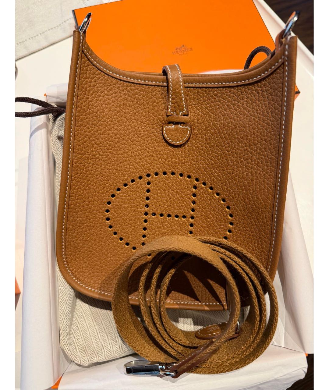 HERMES Коричневая кожаная сумка через плечо, фото 2